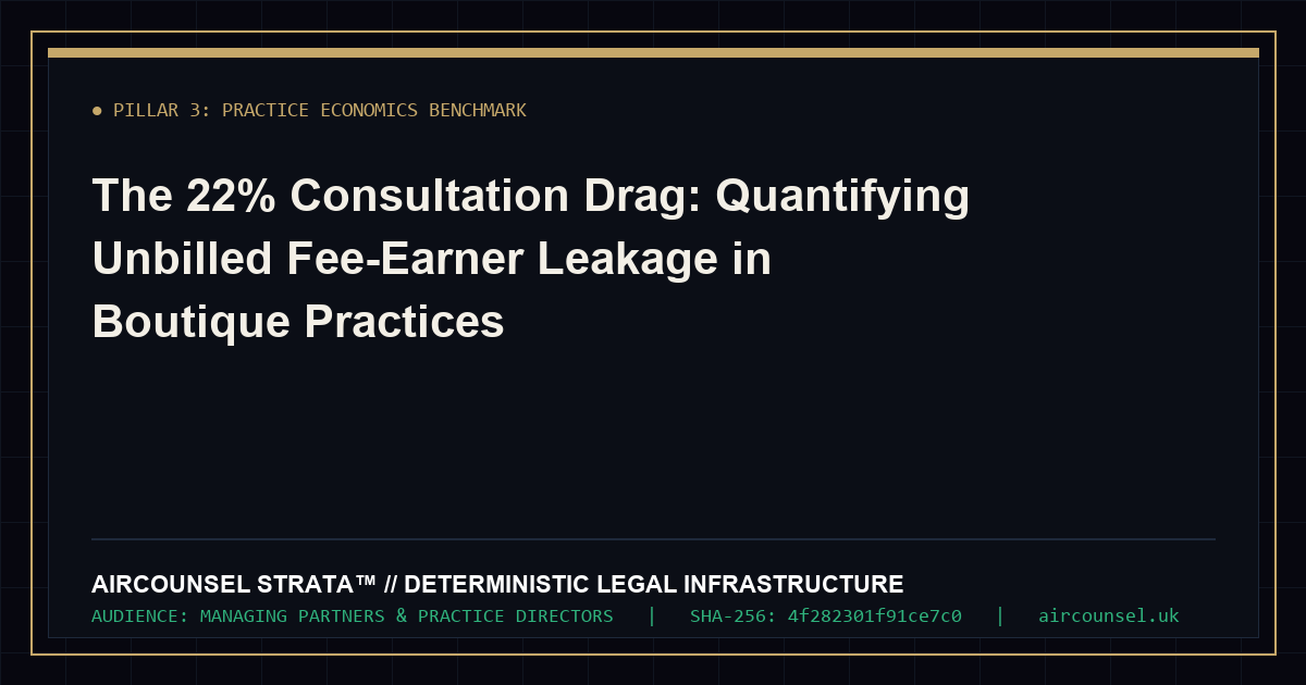 The 22% Consultation Drag: Quantifying Unbilled Fee-Earner Leakage in Boutique Practices